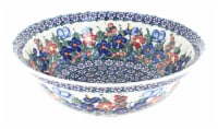 Blue Rose Polish Pottery Garden Butterfly Large Serving Bowl