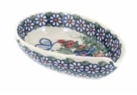 Blue Rose Polish Pottery Garden Butterfly Small Spoon Rest