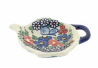 Blue Rose Polish Pottery Garden Butterfly Tea Bag Holder