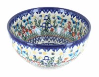Blue Rose Polish Pottery Garden of Eden Cereal/Soup Bowl