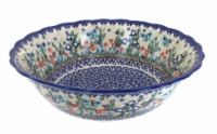 Blue Rose Polish Pottery Garden of Eden Large Serving Bowl