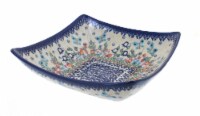 Blue Rose Polish Pottery Garden of Eden Square Serving Dish