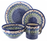 Blue Rose Polish Pottery Garden Tulip 16 Piece Dinner Set