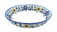 Blue Rose Polish Pottery Geranium Pie Plate