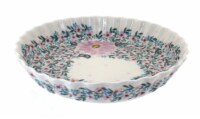 Blue Rose Polish Pottery Lilac Garden Pie Plate