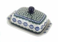Blue Rose Polish Pottery Maia Butter Dish