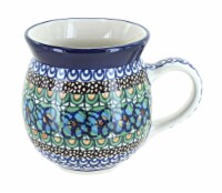 Blue Rose Polish Pottery Mardi Gras Bubble Mug