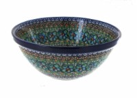 Blue Rose Polish Pottery Mardi Gras Small Serving Bowl