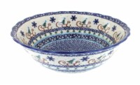 Blue Rose Polish Pottery Noel Nights Large Serving Bowl