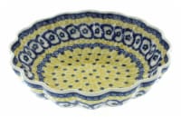 Blue Rose Polish Pottery Saffron Medium Scallop Dish
