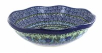 Blue Rose Polish Pottery Sapphire Fields Large Scallop Bowl