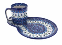 Blue Rose Polish Pottery Savannah Breakfast Plate with Mug