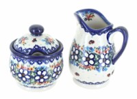 Blue Rose Polish Pottery Scarlett Cream & Sugar Set