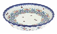Blue Rose Polish Pottery Scarlett Pie Plate