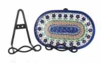 Blue Rose Polish Pottery Small 5.5  Loop Design Plate Rack