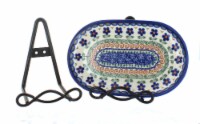 Blue Rose Polish Pottery Small 5.5  Loop Design Plate Rack
