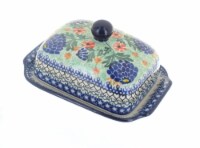 Blue Rose Polish Pottery Sofia Butter Dish