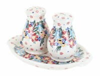 Blue Rose Polish Pottery Tara Salt & Pepper Shakers with Tray