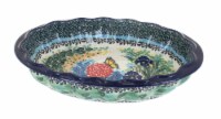 Blue Rose Polish Pottery Teresa Scallop Baking Dish