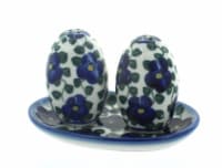 Blue Rose Polish Pottery Violets Salt & Pepper Shakers