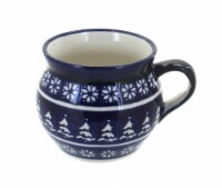 Blue Rose Polish Pottery Winter Nights Bell Shaped Mug