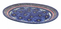 Blue Rose Polish Pottery Blue Art Oval Serving Platter