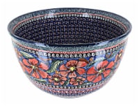 Blue Rose Polish Pottery Jungle Flower Large Mixing Bowl