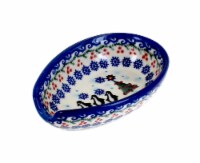 Blue Rose Polish Pottery Arctic Holidays Small Spoon Rest