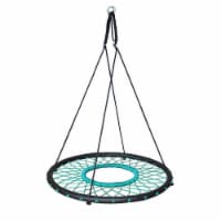 Swinging Monkey Giant 40 Inch Tarzan Spider Web Outdoor Saucer Swing Seat, Teal
