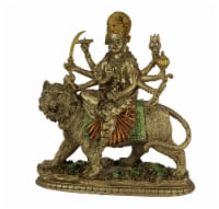 Durga Supreme Hindu Goddess Riding On Tiger Decorative Resin Statue 9.5 Inches High