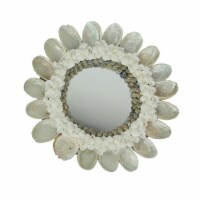 10 Inch Abalone Shell Wall Mirror Beach House Bedroom Bathroom Coastal Decor