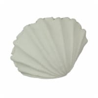 17 Inch White Resin Sandstone Finish Vertical Scallop Shell Coastal Accent Lamp