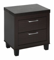 Better Home Products Elegant Mid Century Modern 2 Drawer Nightstand in Tobacco