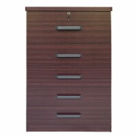 Better Home Products Xia 5 Drawer Chest of Drawers in Mahogany