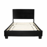 Better Home Products Giulia Velvet Upholstered Twin Platform Panel Bed in Black