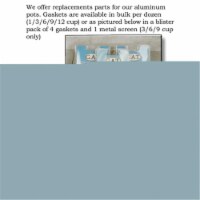European Gift & Houseware 10GS-3 4 Rubber Gaskets & 1 Screen Aluminum Pot- 3 Cup