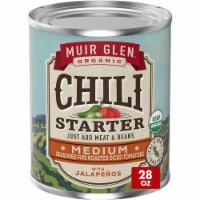 Muir Glen™ Organic Medium Seasoned Fire Roasted Diced Tomatoes with Jalapeños Chili Starter Perspective: Main