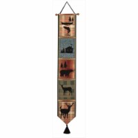 Manual Woodworkers and Weavers TBPBLD Bear Lodge Woven Tapestry Bell Pull Vertical 6.75 X 41