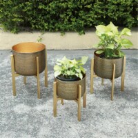 SPI Home 21076 14 x 10 x 8 in. Hammered Metal Planter Holders