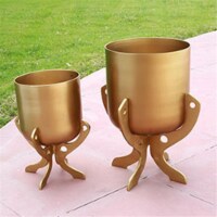SPI Home 21081 15 x 12.50 x 10 in. Golden Finish Planter Holders