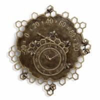 SPI Home 34263 Busy Bees Garden Clock & Thermometer - 23.5 x 21.5 x 2 in.