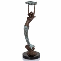 SPI Home 41050 15 x 5 x 5 in. Mermaid with Tray, Brass