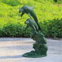 SPI Home 51122 25.50 x 17.50 x 12 in. Leaping Dolphins Garden Spitter