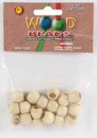 Barrel Wood Beads 13mmX11mm 18/Pkg-Natural