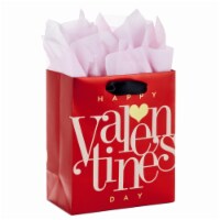 Valentine's Day Bag #69: Hallmark 6" Small Valentine's Day Gift Bag with Tissue (Gold Heart) Perspective: Main