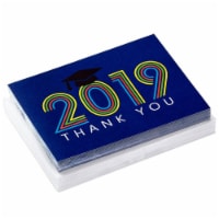 Hallmark  Graduation Thank You Cards with Envelopes - Blue and Bright with Graduation Cap Perspective: Main