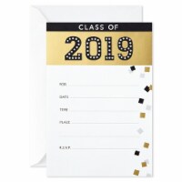 Graduation Invitations #72: Hallmark Graduation Invitations 2019 Black/Gold (20 Invites/Envelopes) Perspective: Main