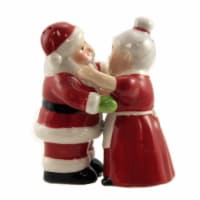 Tabletop Santa & Mrs Claus Hugging Set/2 Salt Pepper Magnetic Christmas 13168