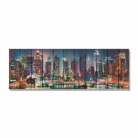 Day Dream HQ NN6020 60 x 20 in. NY Nights Inside & Outside wood Wall Art