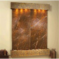 Majestic River - Brown Rainforest Marble Wall Fountain